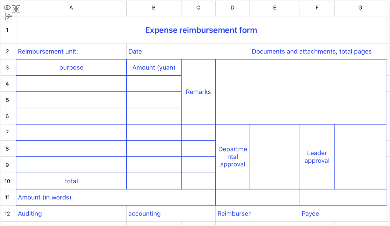 Expense reimbursement forms 2 1